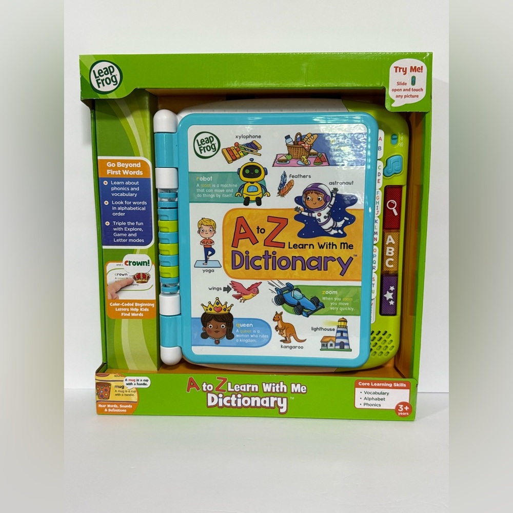 Leap Frog A to Z Learn with Me Dictionary Ages 3+ Vocabulary Alphabet Phonics